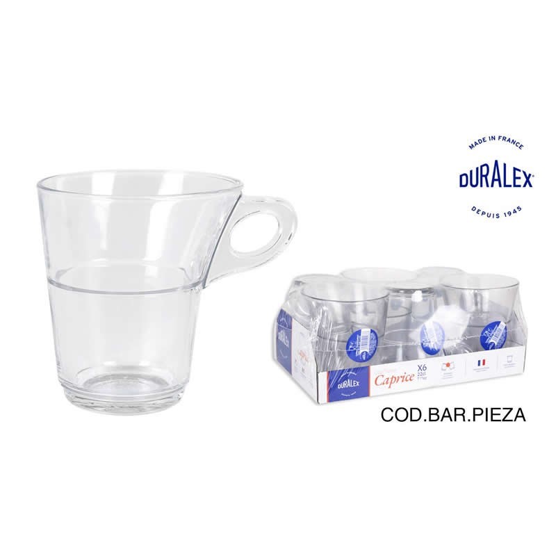 (Ek) Set 6 Tazas Cafe Apil. Transp. 22Cl Caprice