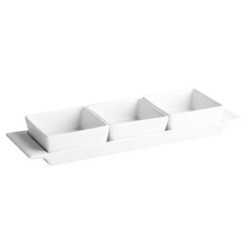 Bowls 8X8X3.5Cm. 10 Cl 3 U. C/ Bandeja 30X9X2 Cm