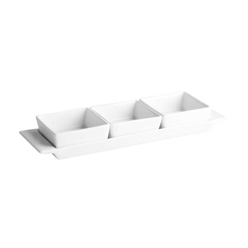 Bowls 8X8X3.5Cm. 10 Cl 3 U. C/ Bandeja 30X9X2 Cm