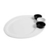 Plato+2 Salseras Negras+1 Blanca 34X28X2Cm