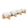 Set 4 Bowls B1255 C/Soporte Bambu 41.5X11.5X5.5Cm