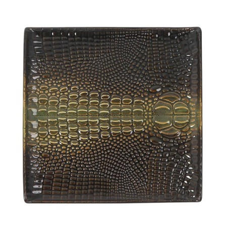 #-24- Plato Postre Cocodrilo 20X20X2.5Cm