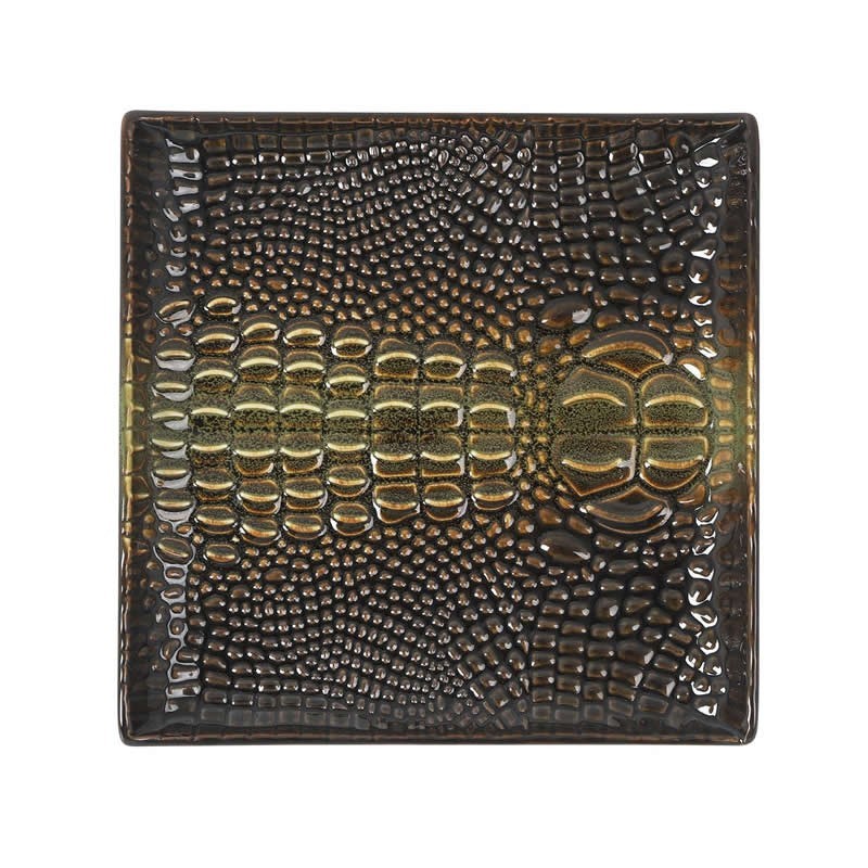 #-48- Plato Pan Cocodrilo 15X15X2.5Cm