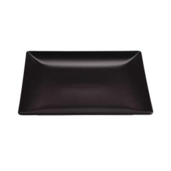 & Plato Postre Negro Stoneware 18X18X1.7