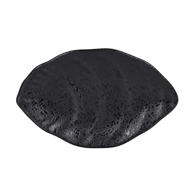 Bandeja Oval Negra Conch Arizona 25X16X1.5Cm