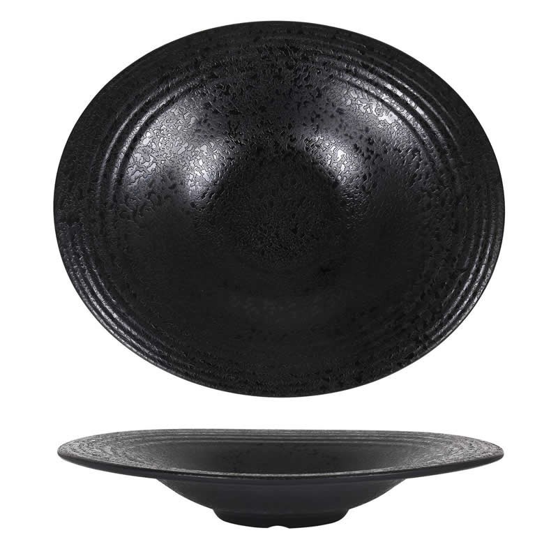 Plato Pasta Oval Negro Tohu Arizona 29X24.5X5Cm
