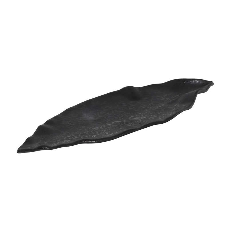 Bandeja Negra Leaf 30X8X2Cm