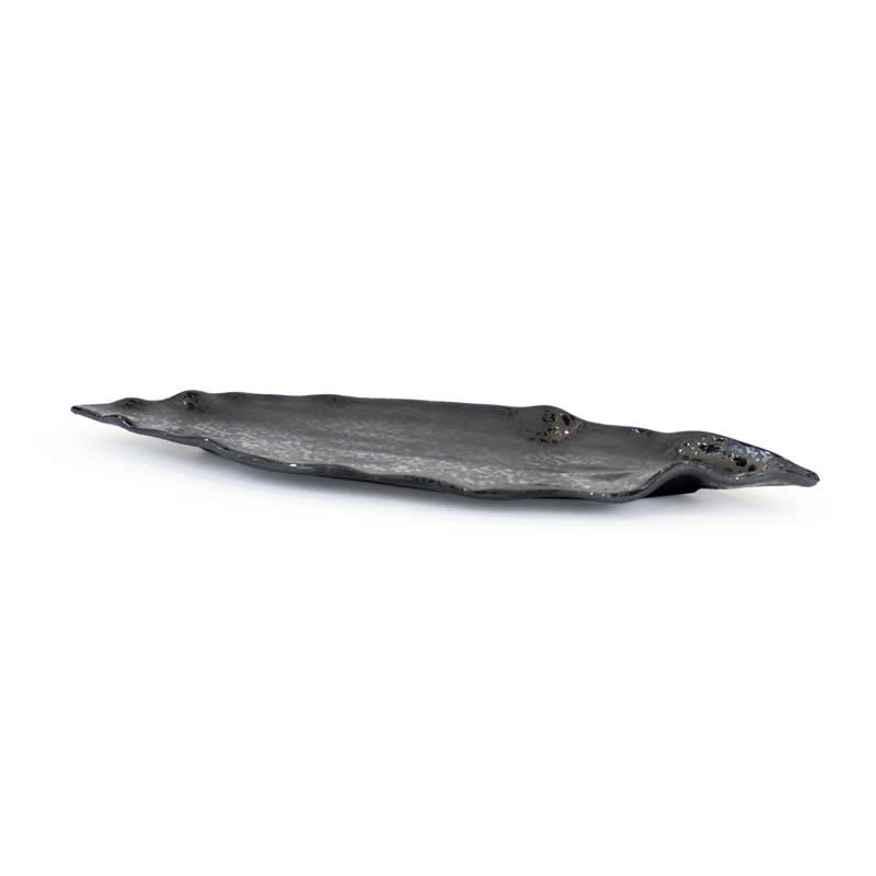 Bandeja Negra Leaf 24.5X7X2Cm