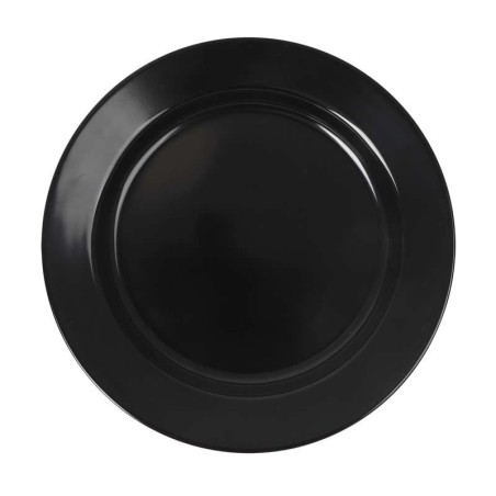 Plato Postre Negro Sotavento 20X2.5Cm