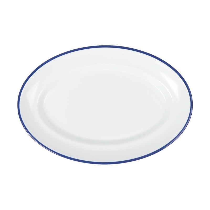 Bandeja Oval Sotavento Filo Azul 25.5X17.5X3Cm