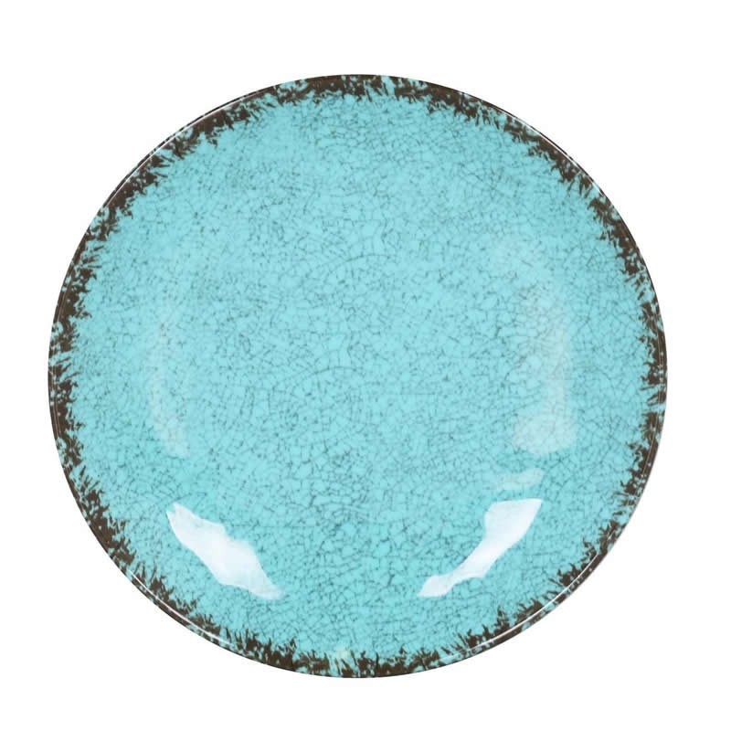 #-48- Plato Postre Azul Guayaba Ø21.5X3Cm