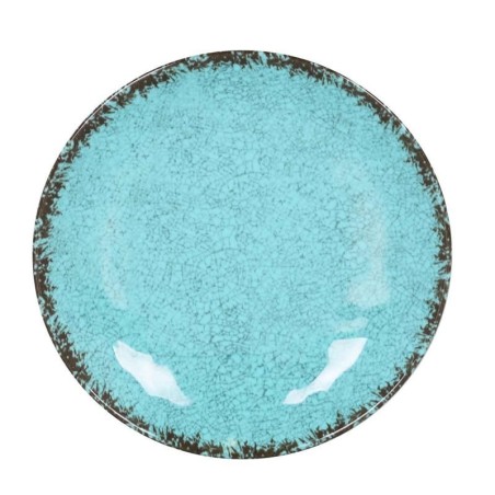 #-48- Plato Postre Azul Guayaba Ø21.5X3Cm