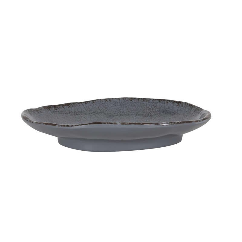 #-72- Bandeja Oval Gris Guayaba 20X14X3Cm