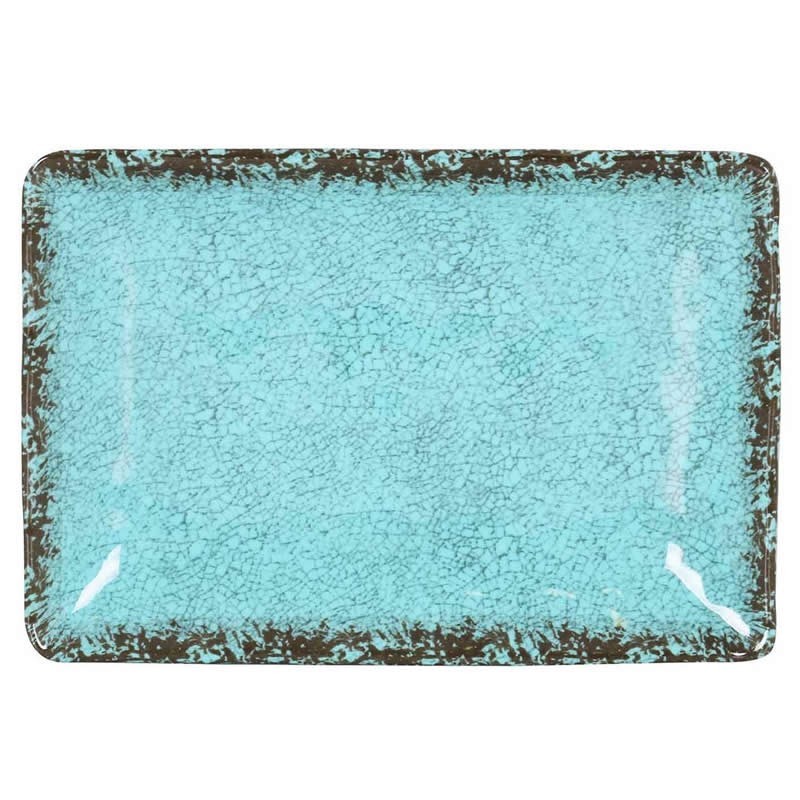 #-24- Bandeja Rect. Azul Guayaba 30X21X3.5Cm