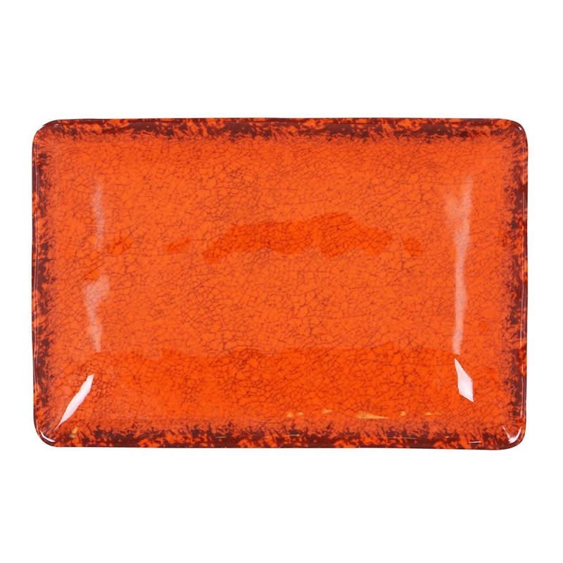 #-48- Bandeja Rect. Naranja Guayaba 25X17X3.5Cm