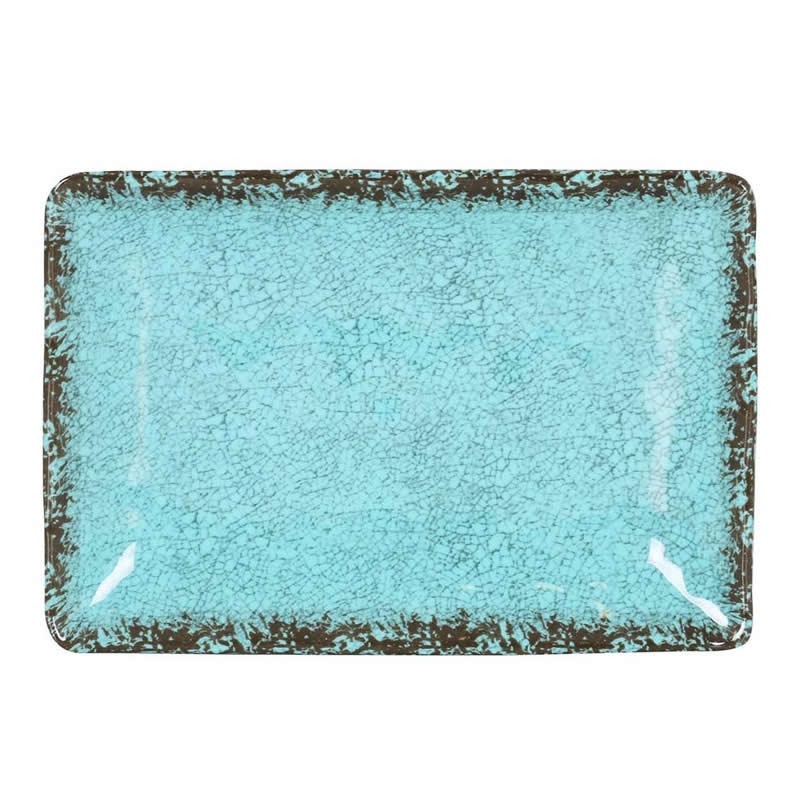 #-48- Bandeja Rect. Azul Guayaba 25X17X3.5Cm