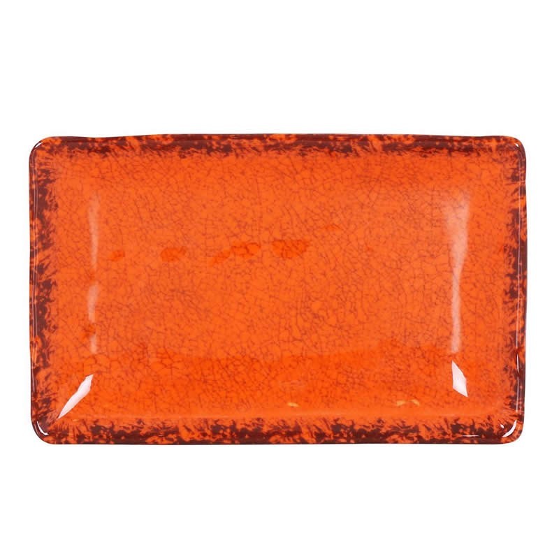 #-48- Bandeja Rect. Naranja Guayaba 21.5X13.5.X3