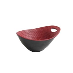 Bowl "Perpignan" 15X12X7Cm Negro-Rojo 25Cl