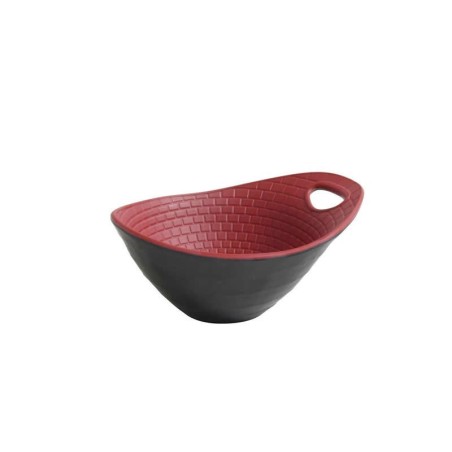 Bowl "Perpignan" 12X10X6Cm Negro-Rojo 14Cl
