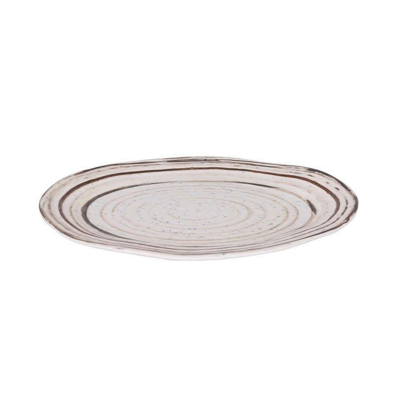 #& -36-Bandeja Oval Antigo Tivoli 31X23.5X2.5Cm