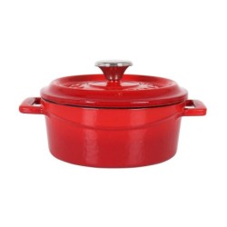 Cazuela Redonda Roja Con Tapa 14Cm 76Cl