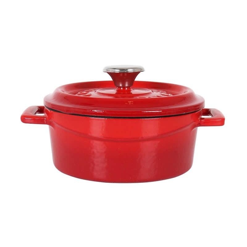 Cazuela Redonda Roja Con Tapa 14Cm 76Cl