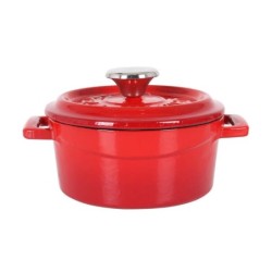 Cazuela Redonda Roja Con Tapa 12Cm 56Cl