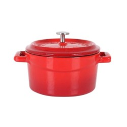 Cazuela Redonda Roja Con Tapa 10Cm 35Cl