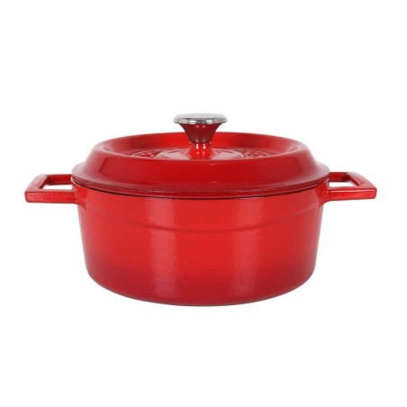 Cazuela Redonda Roja Con Tapa 18Cm 166Cl