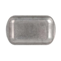 #-72-Bandeja Plata Vieja Inox Vintage 23.5X14X1.5