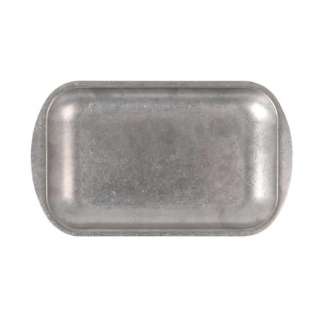 #-72-Bandeja Plata Vieja Inox Vintage 23.5X14X1.5