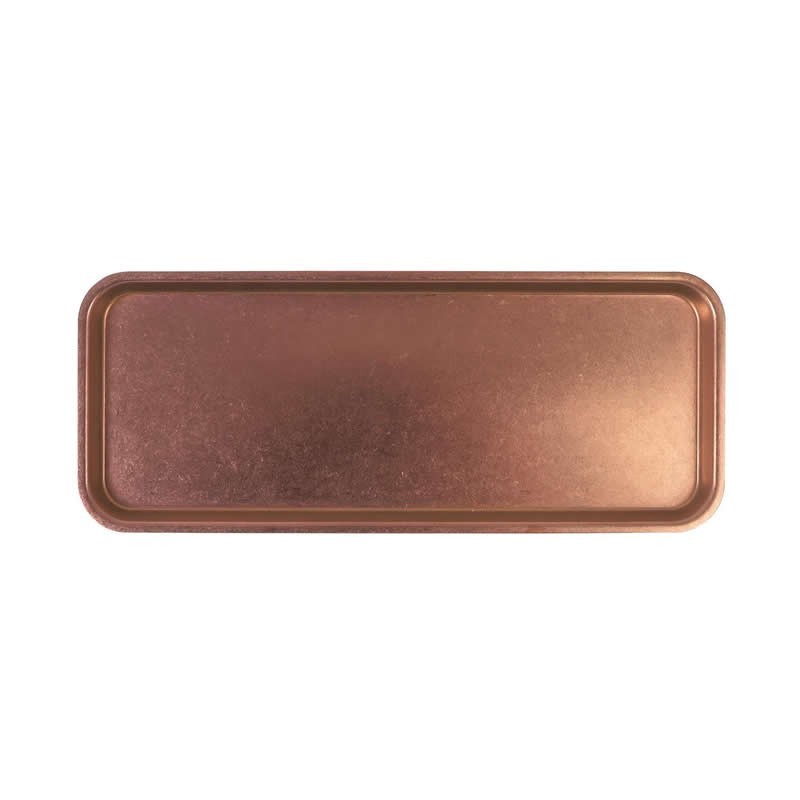 #-48- Bandeja Cobre Viejo Inox Vintage32X13X1.2Cm