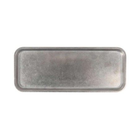 #-48- Bandeja Plata Vieja Inox Vintage30X12X1.2Cm