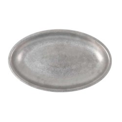 #-48- Bandeja Oval Plata Vieja Inox 30X18.5X2.5Cm