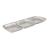 #-144-Bandeja 3Comp. Plata Vieja Inox22.5X9X1.5Cm