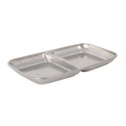#-192-Bandeja 2Comp. Plata Vieja Inox15.5X9X1.5Cm