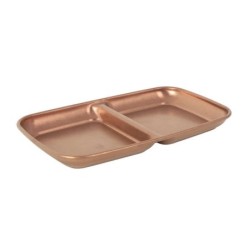 #-192-Bandeja 2Comp.Cobre Viejo Inox 15.5X9X1.5Cm