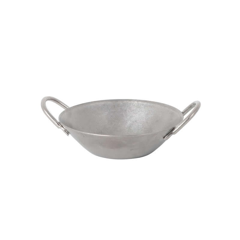 #-288-Cazuelita Plata Vieja Inox Vintageø7.5X2Cm