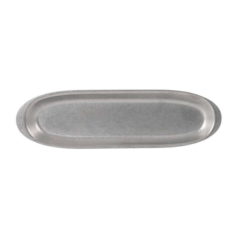 #-72- Bandeja Plata Vieja Inox 27X8Cm