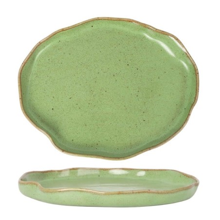 #-12-Bandeja Oval Verde Lunfardo 22.5X18X1.5Cm