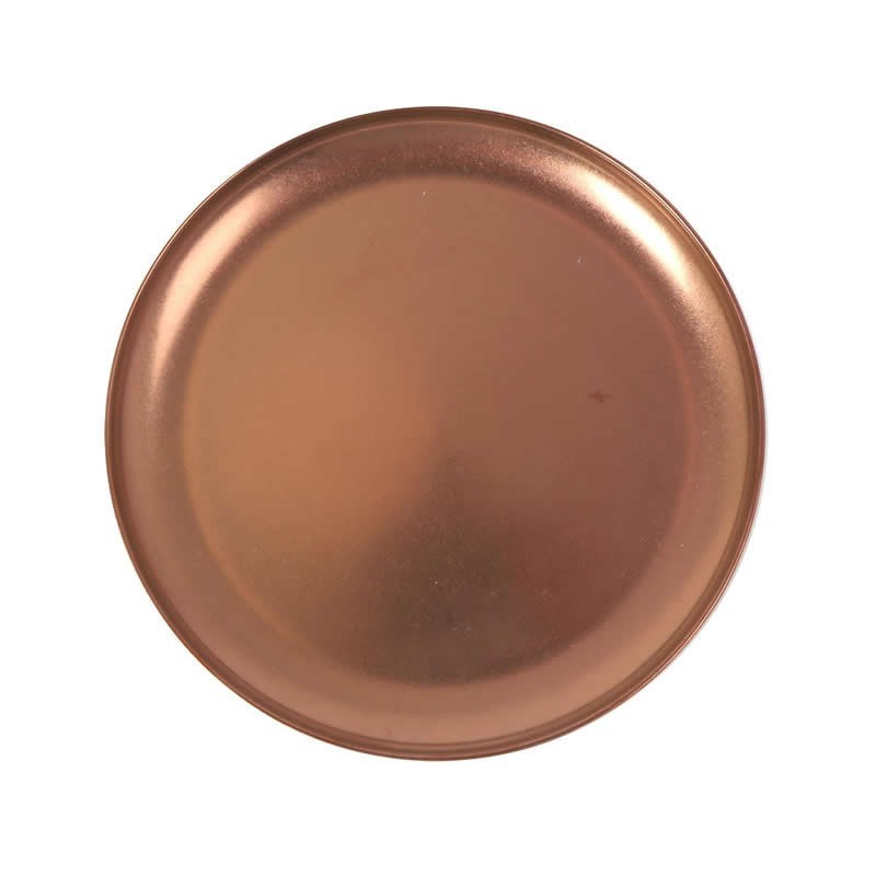 #-72-  Plato Llano Cobre Viejo Inox Vintage Ø23Cm
