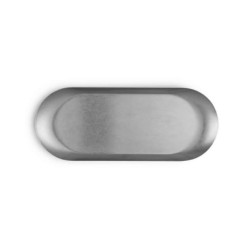 #-36- Bandeja Plata Vieja Inox Vintage 30X12Cm