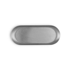 #-72- Bandeja Plata Vieja Inox Vintage 23X9Cm