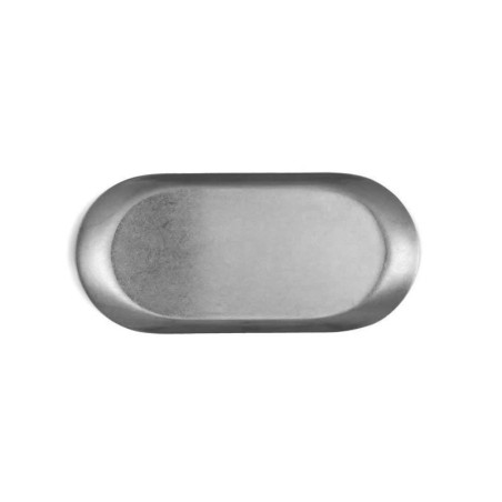#-72- Bandeja Plata Vieja Inox Vintage 18X8.8Cm