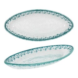 Bandeja Oval Guajiro Turquesa 23X10.5X2.5Cm (4Mm)