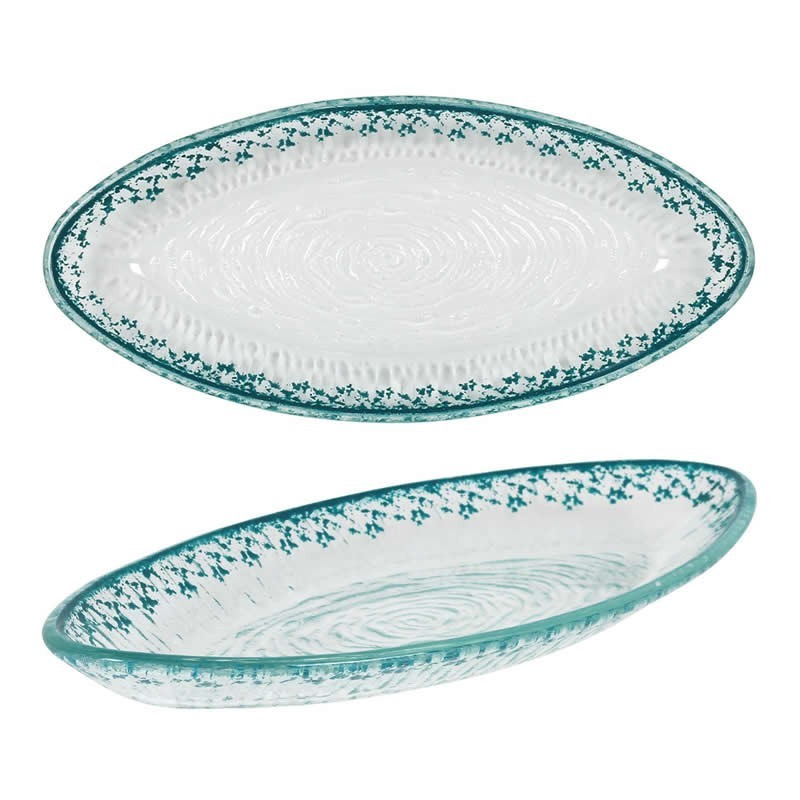 Bandeja Oval Guajiro Turquesa 23X10.5X2.5Cm (4Mm)