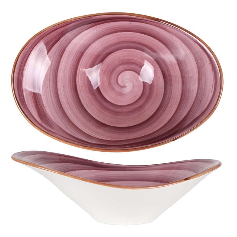 Bowl Oval Purple 27X18Cm