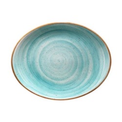 &Bandeja Oval 31X24 Cm Aqua Blue