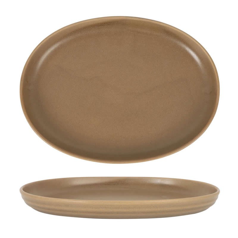 Bandeja Oval Marron Aljarafe 31X23X4Cm