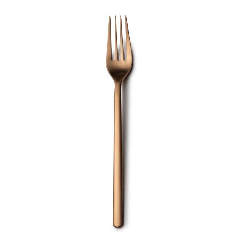 #-48-Tenedor Postre Nature 18/0 Mate Cobre